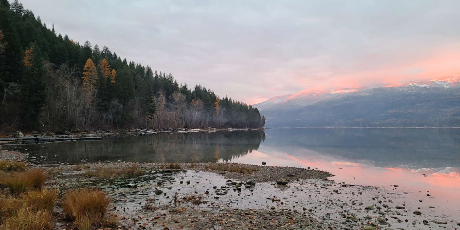 Alpenglow in Whitefish Lake