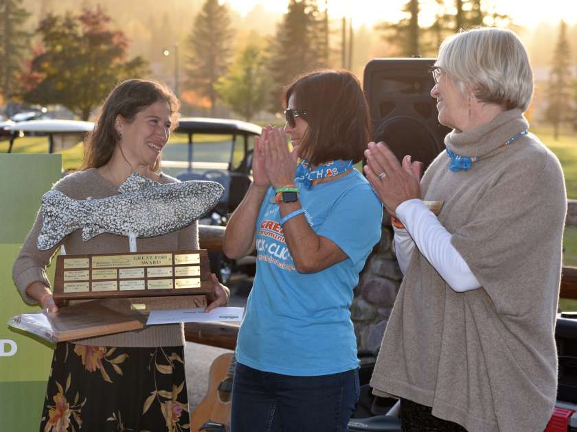 10182021 Hilary Shaw smiling with Great Fish Award Photo by Heidi Desch