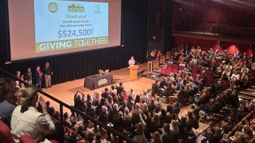 Group shot with giving total